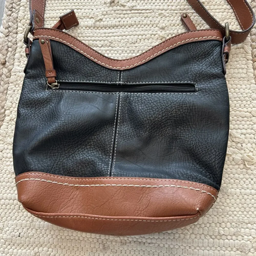 BOC Black Cognac Narayit Straw Woven Crossbody Purse Boho